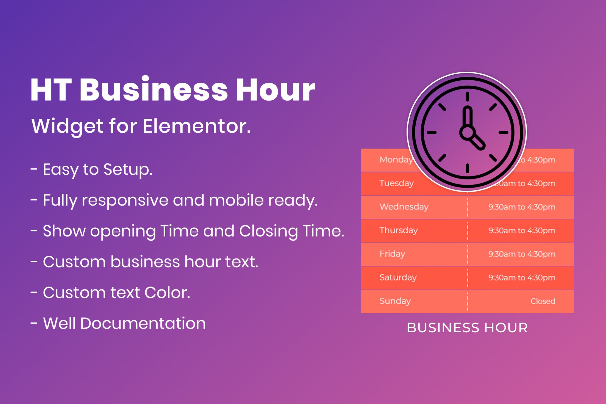 Ht Business Hour Widget For Elementor