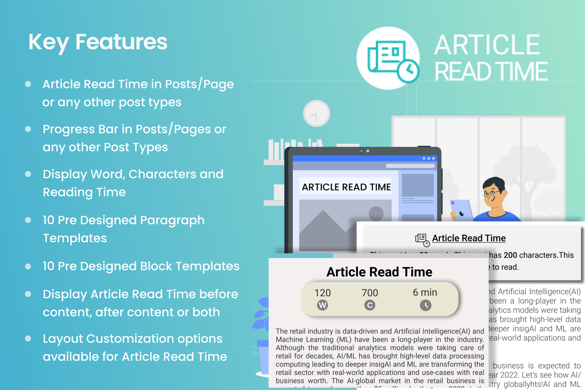 Article Read Time & Progress Bar