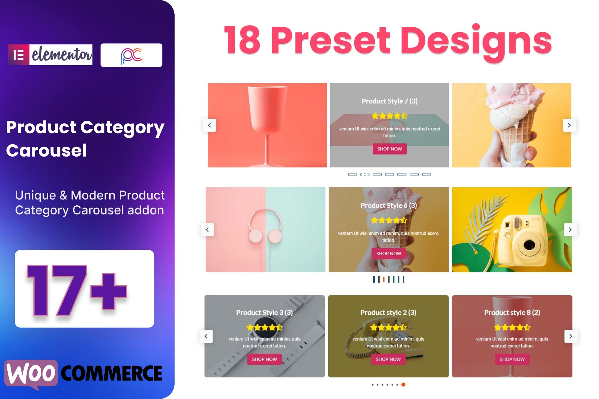 Woocommerce Product Category Carousel For Elemento