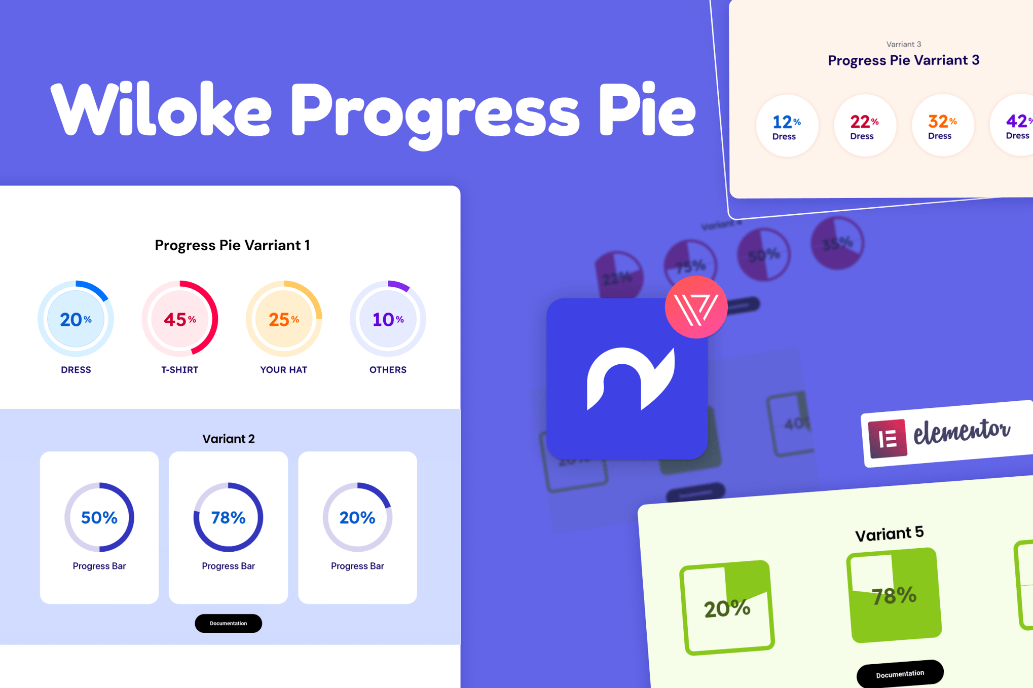 Wiloke Progress Pie For Elementor