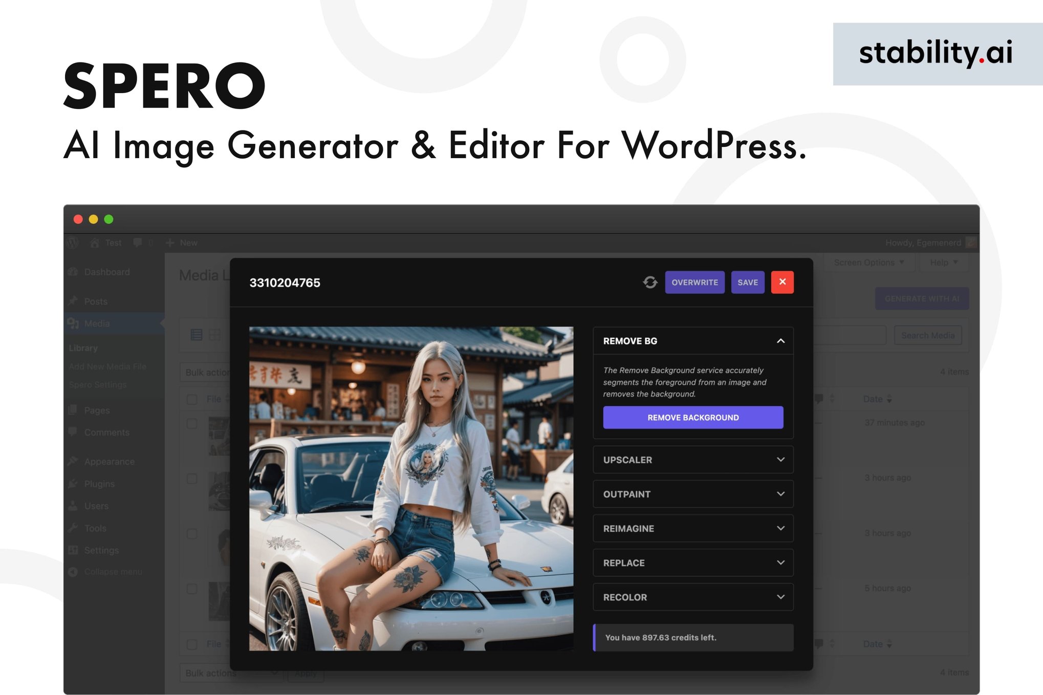 Spero – Ai Image Generator & Editor For Wordpress