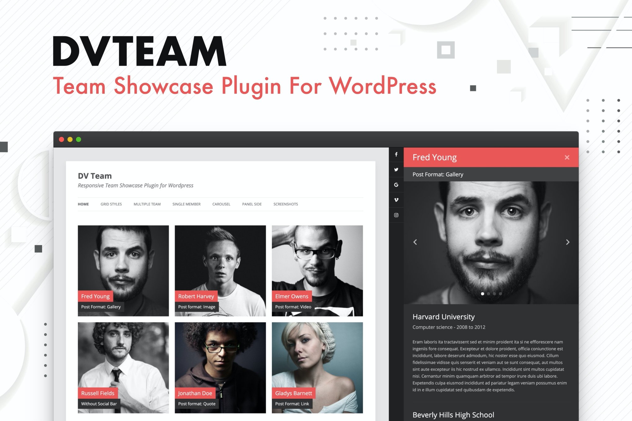 Dv Team – Team Showcase Plugin For Wordpress