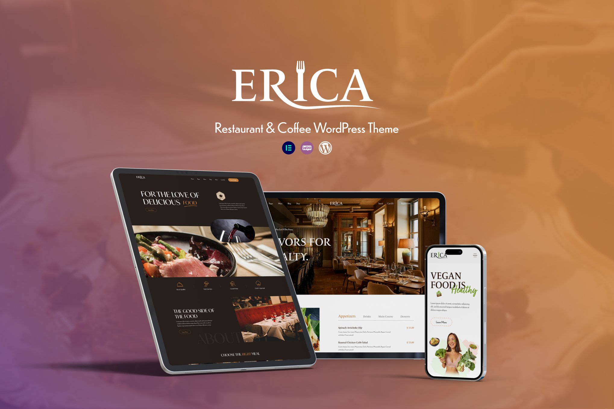Erica – Restaurant & Coffee Wordpress Theme