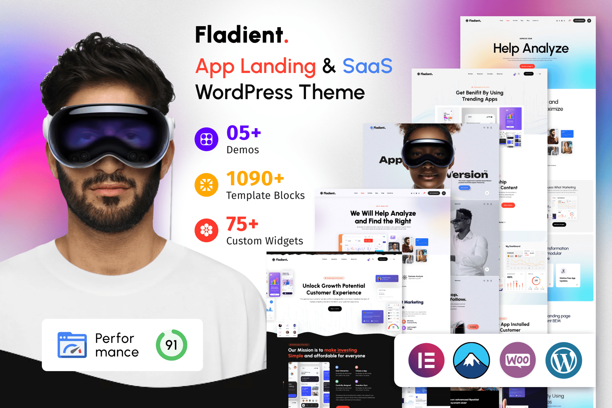 Fladient – App Landing Page & Saas Wordpress Theme
