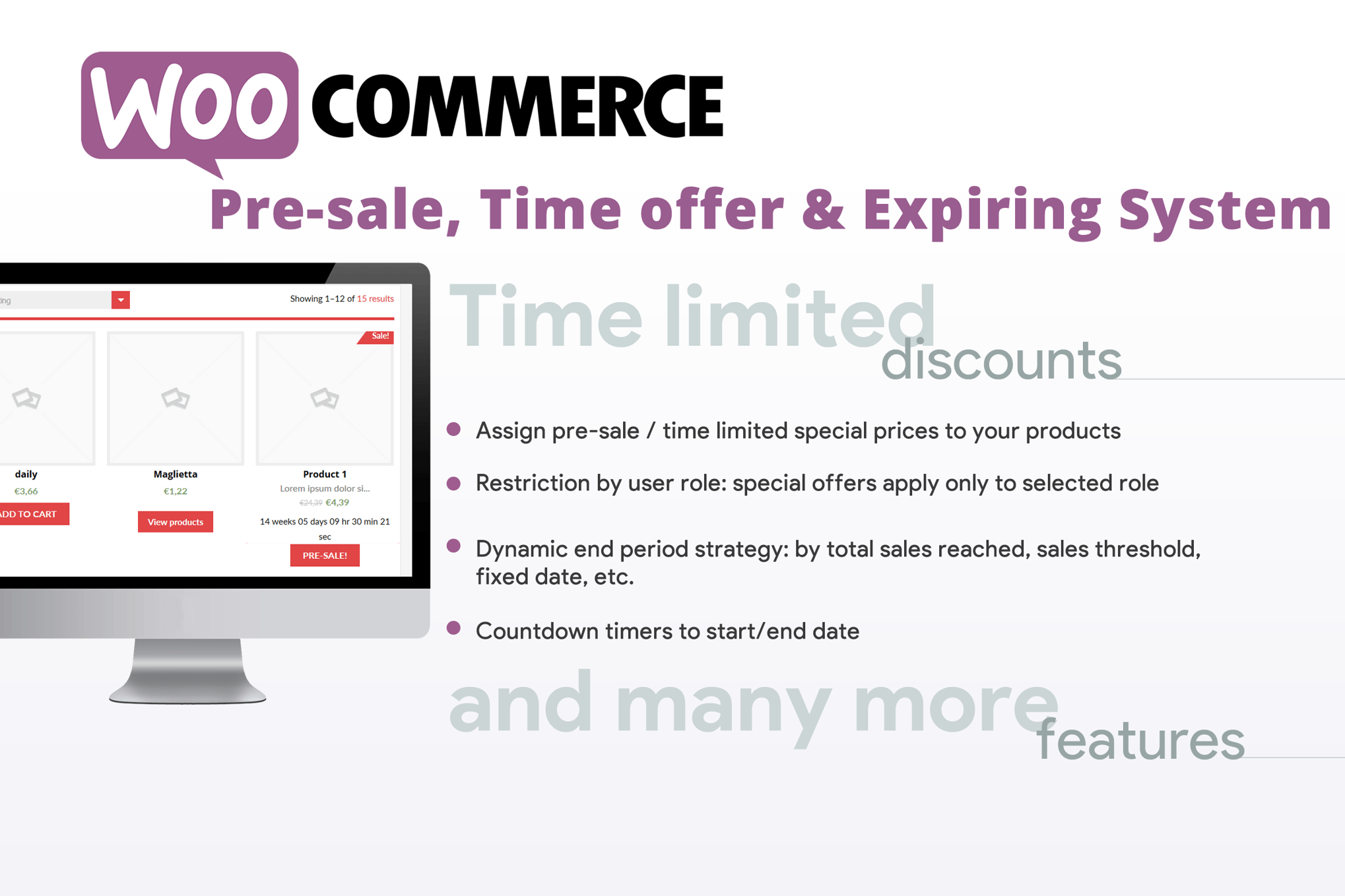 Woocommerce Pre-Sale, Time Offer & Expiring System