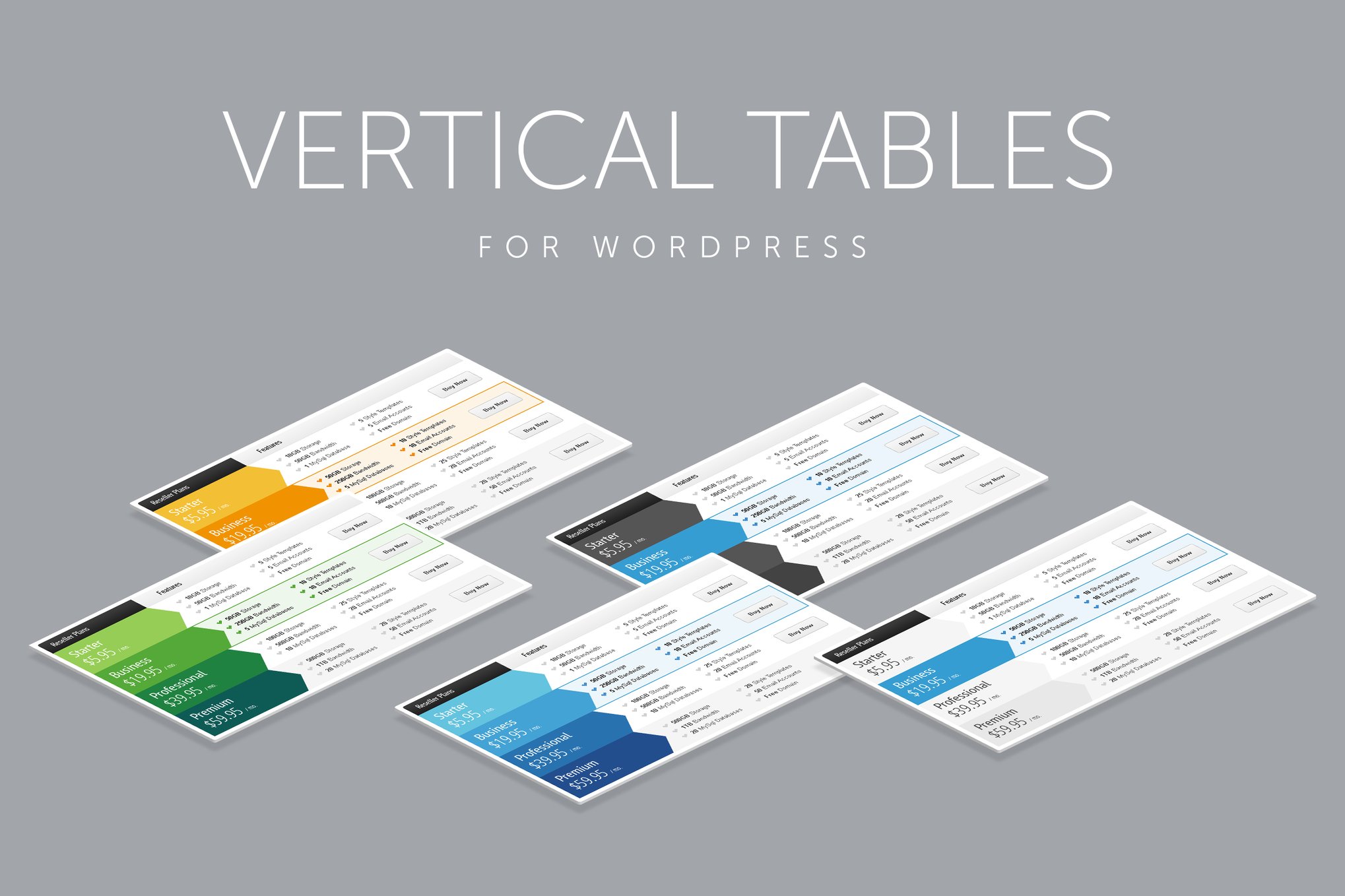 Vertical Web Pricing Tables For Wordpress