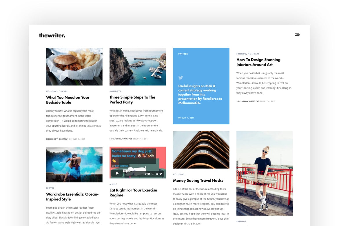 The Writer – Modern Wordpress Blog Theme