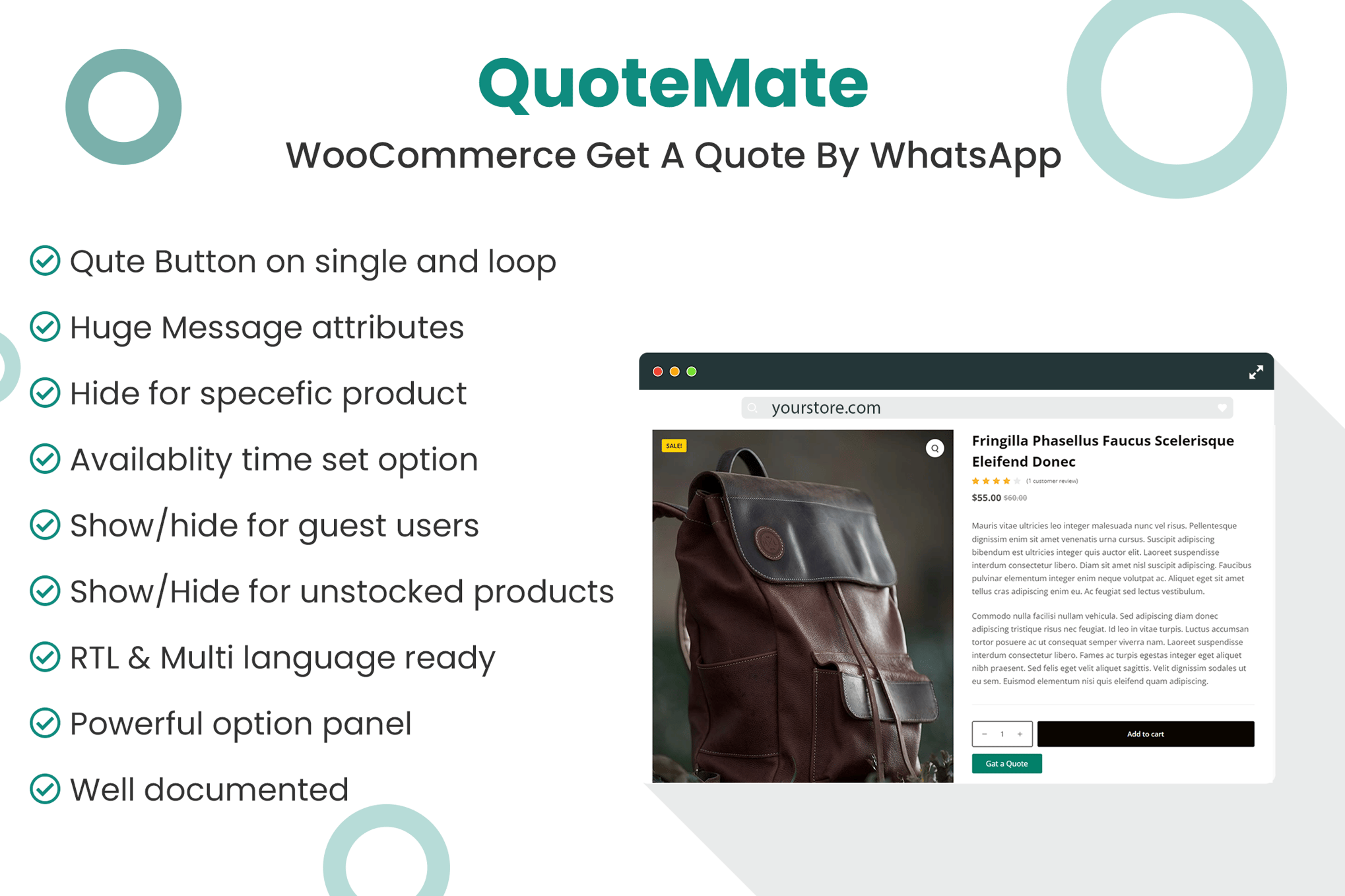 Quotemate – Woocommerce Get A Quote By Whatsapp