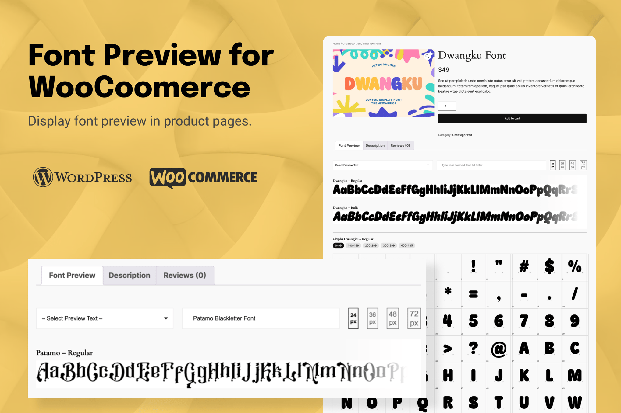 Font Preview Plugin For Woocommerce