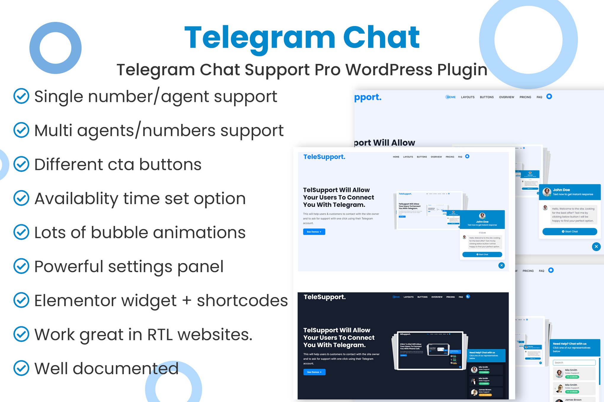 Telegram Chat Support Pro Wordpress Plugin