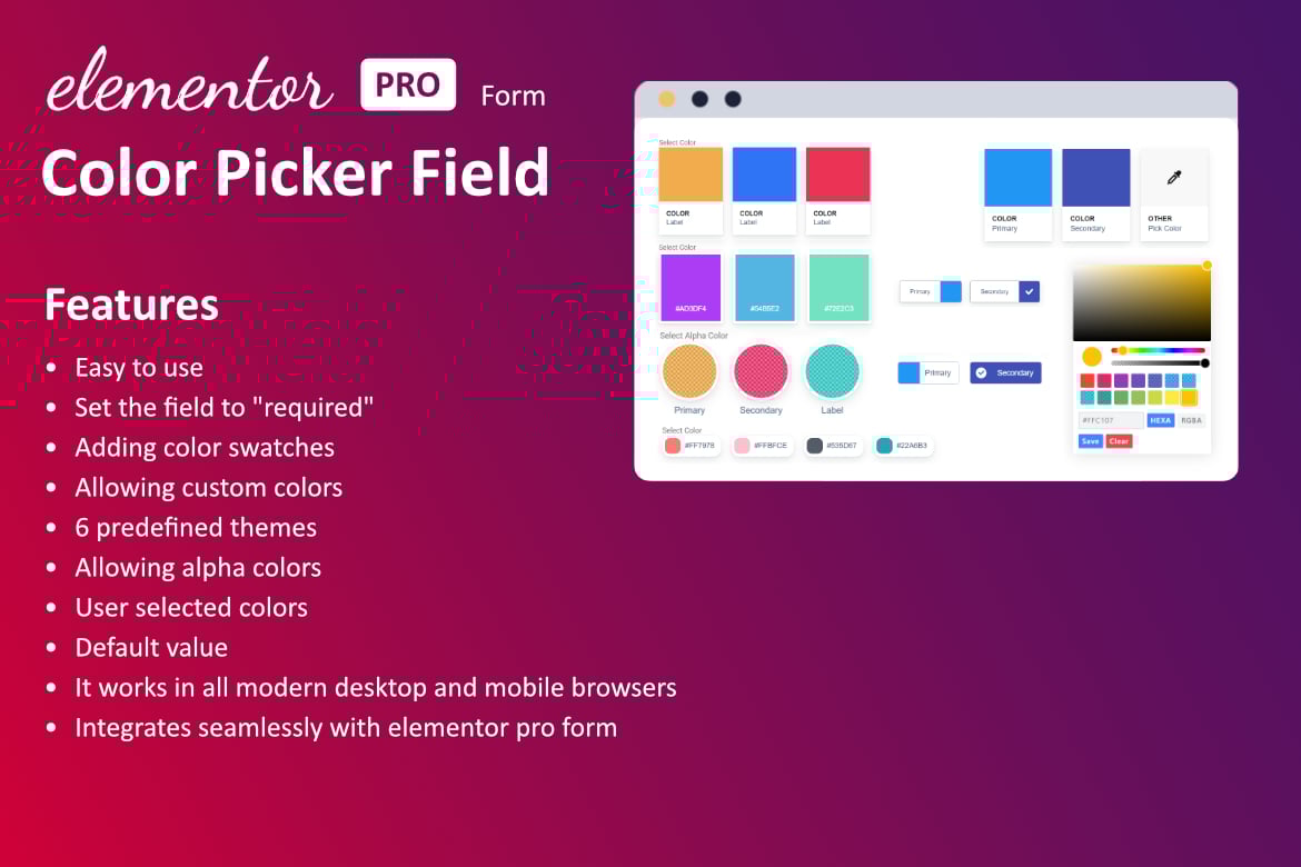 Color Field For Elementor Form