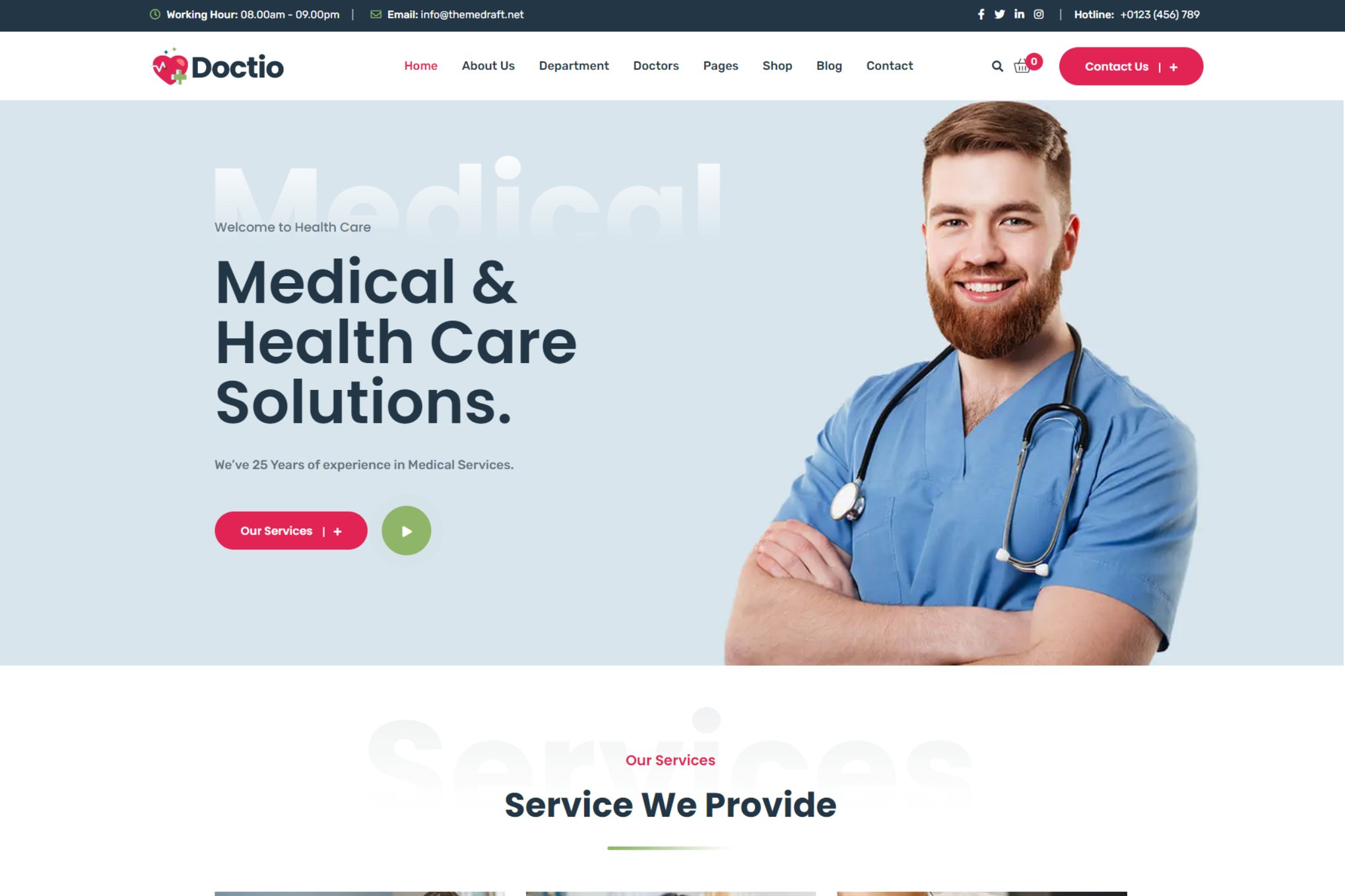 Doctio – Medical Health Wordpress Theme