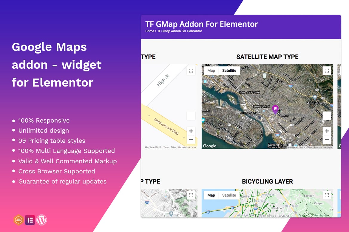 Google Maps Addon – Widget For Elementor