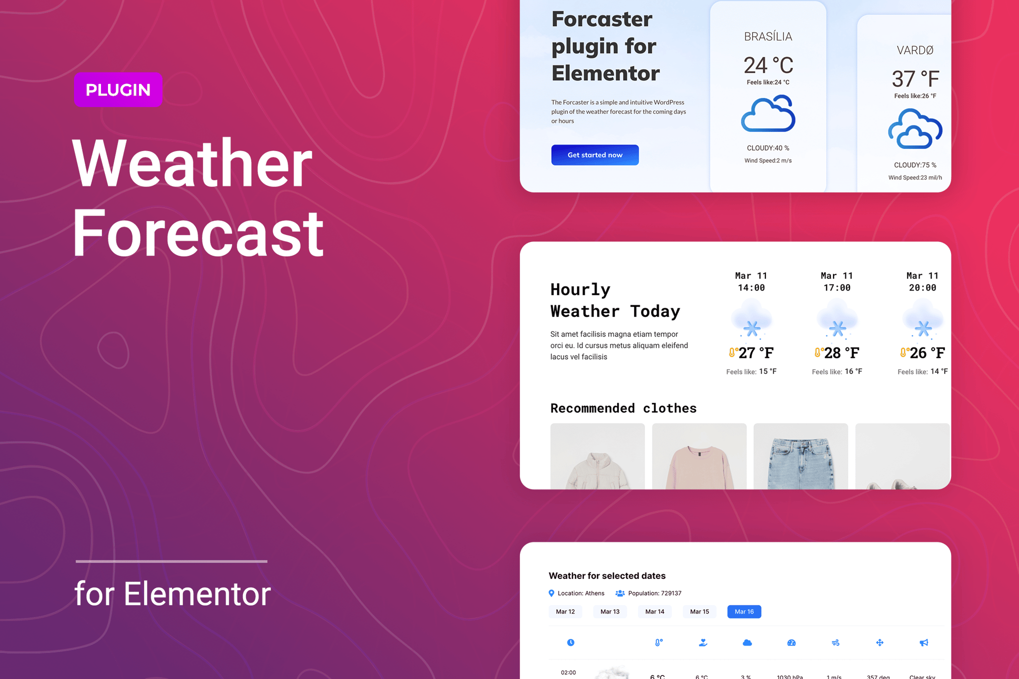 Weather Forecast For Elementor