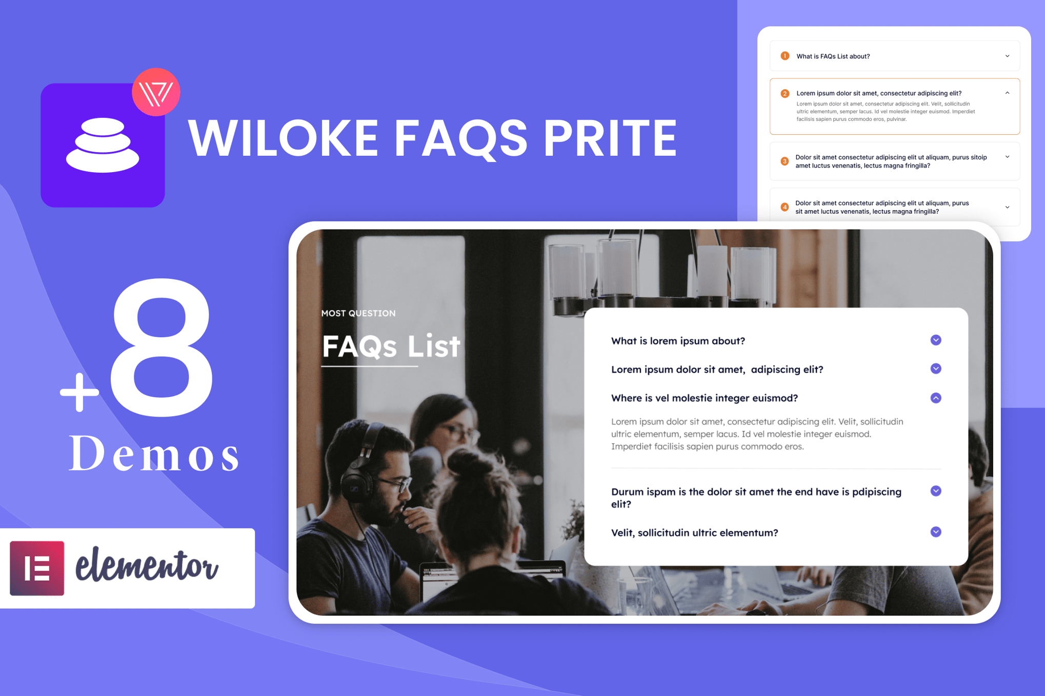 Wiloke Faqs Prite Elementor Addon