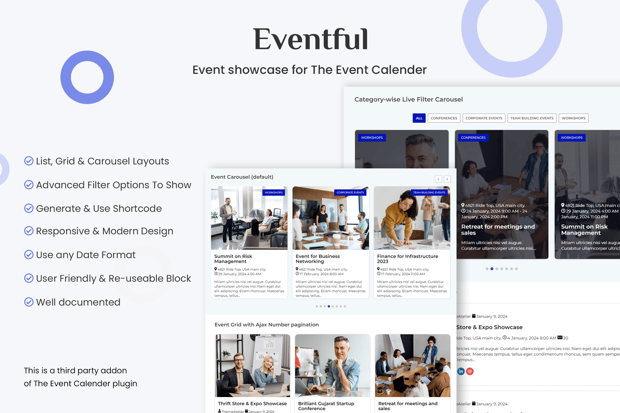 Events Showcase For The Events Calendar