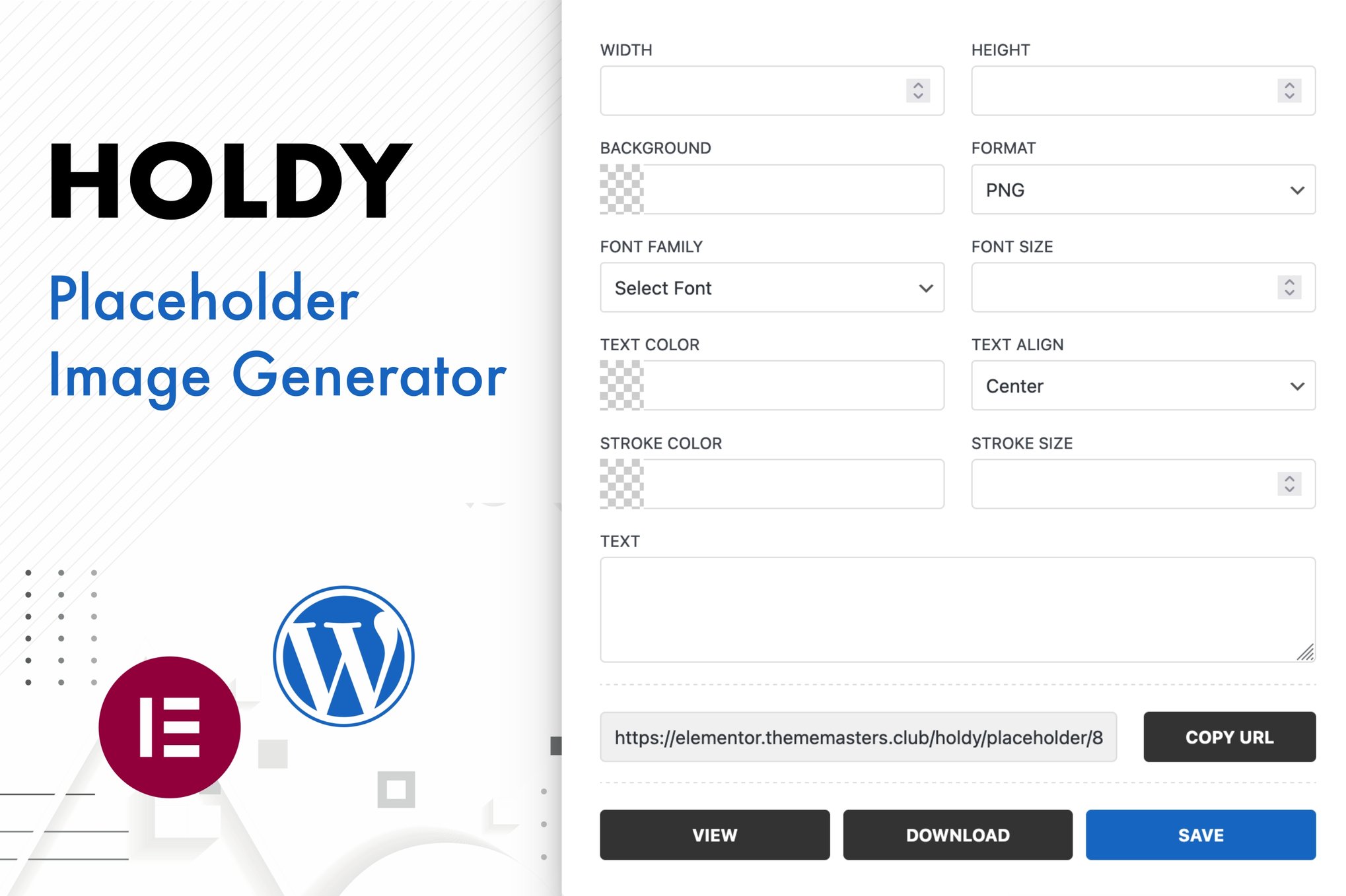 Holdy – Placeholder Image Generator