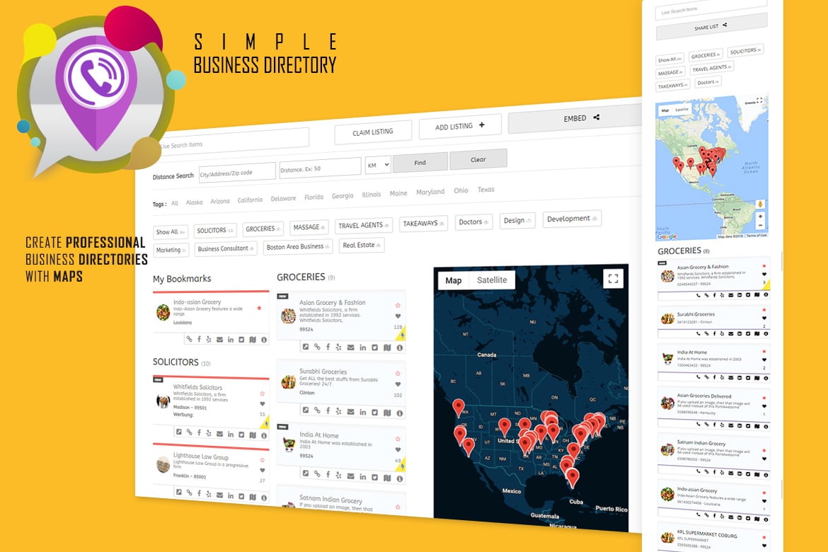 Business Directory With Maps, Store Locator