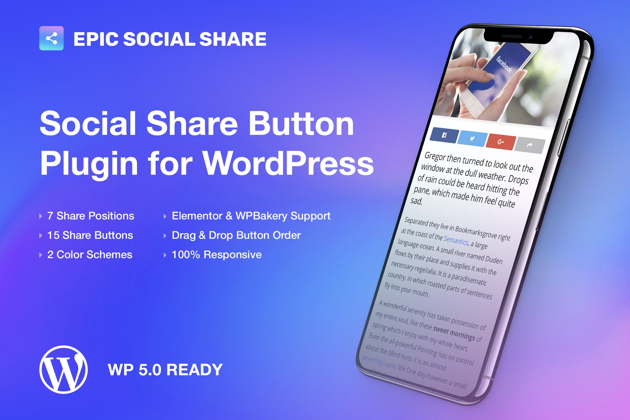 Epic Social Share Button For Wordpress