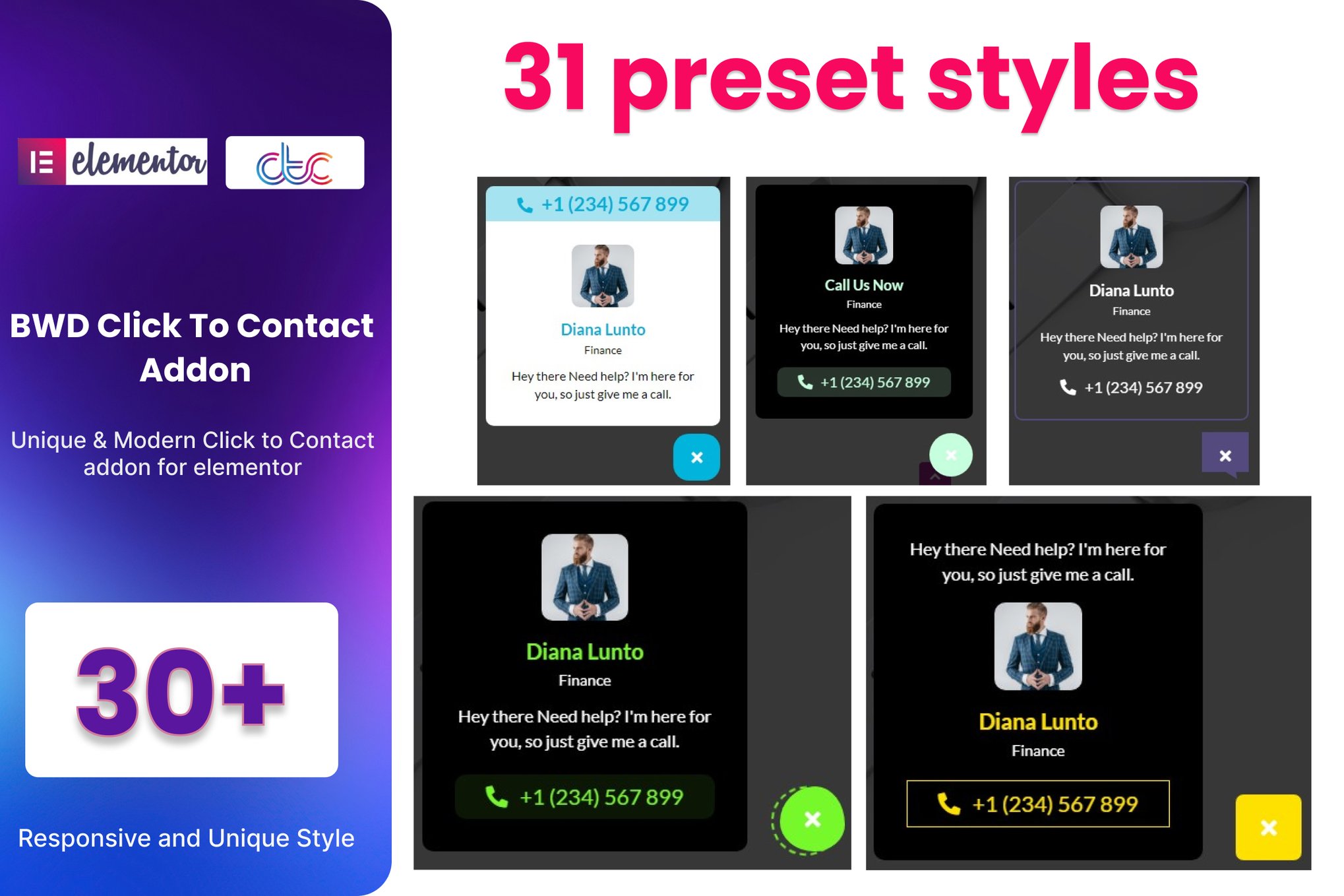 Click To Contact Addon For Elementor