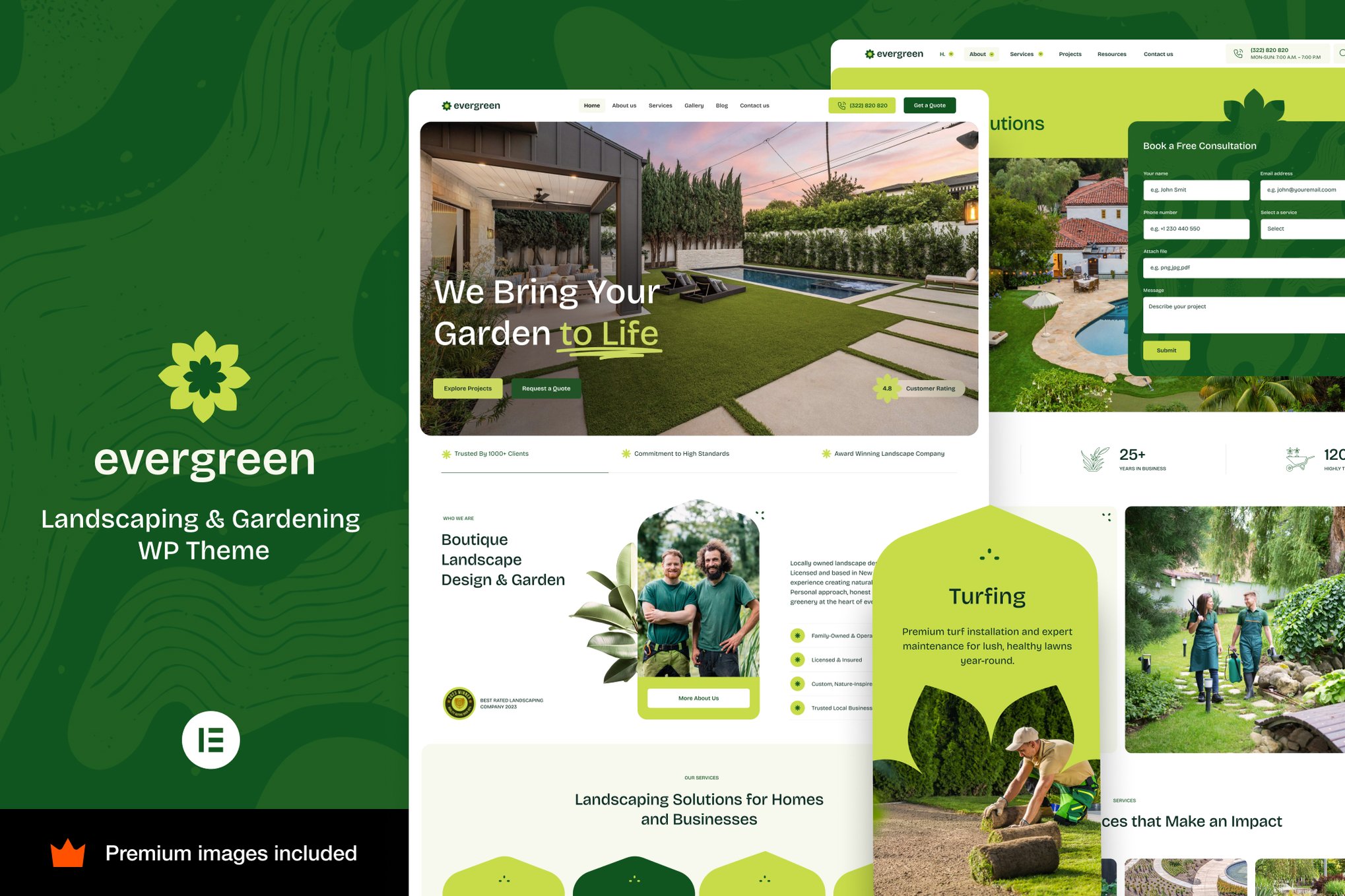 Evergreen – Landscaping Gardening Wordpress Theme