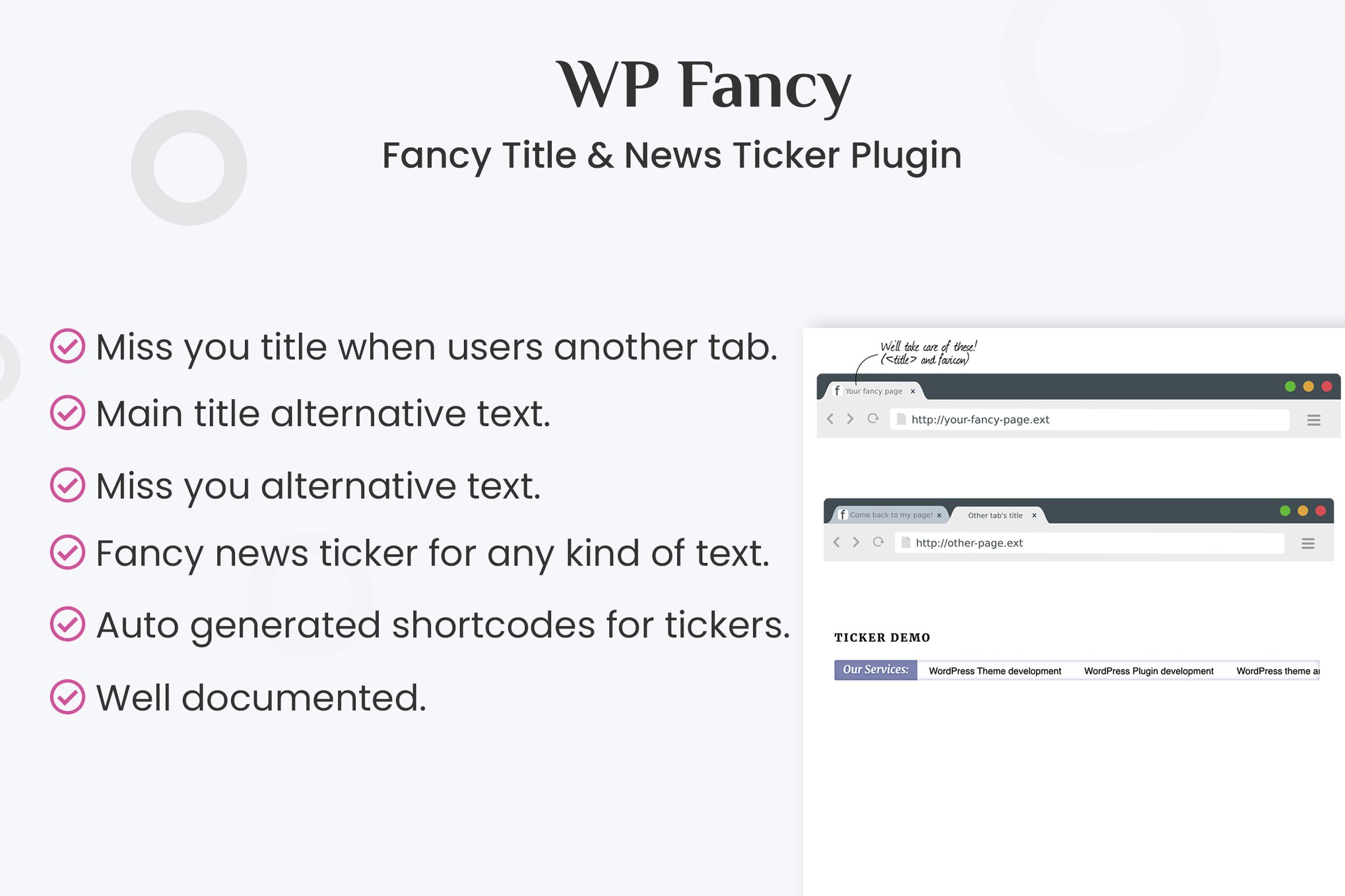 Fancy Title And News Ticker Wordpress Plugin