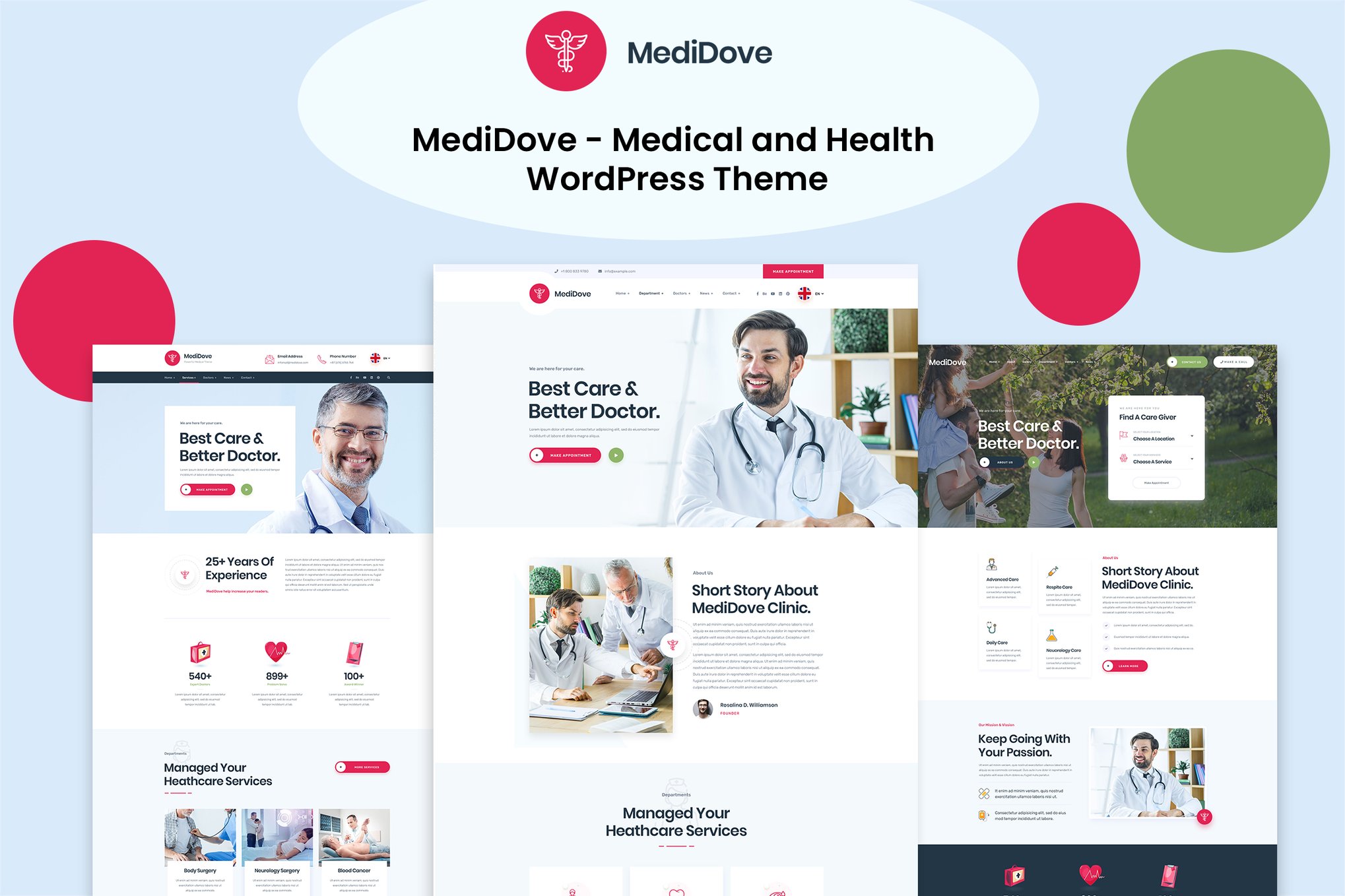 Medidove – Medical And Health Wordpress Theme