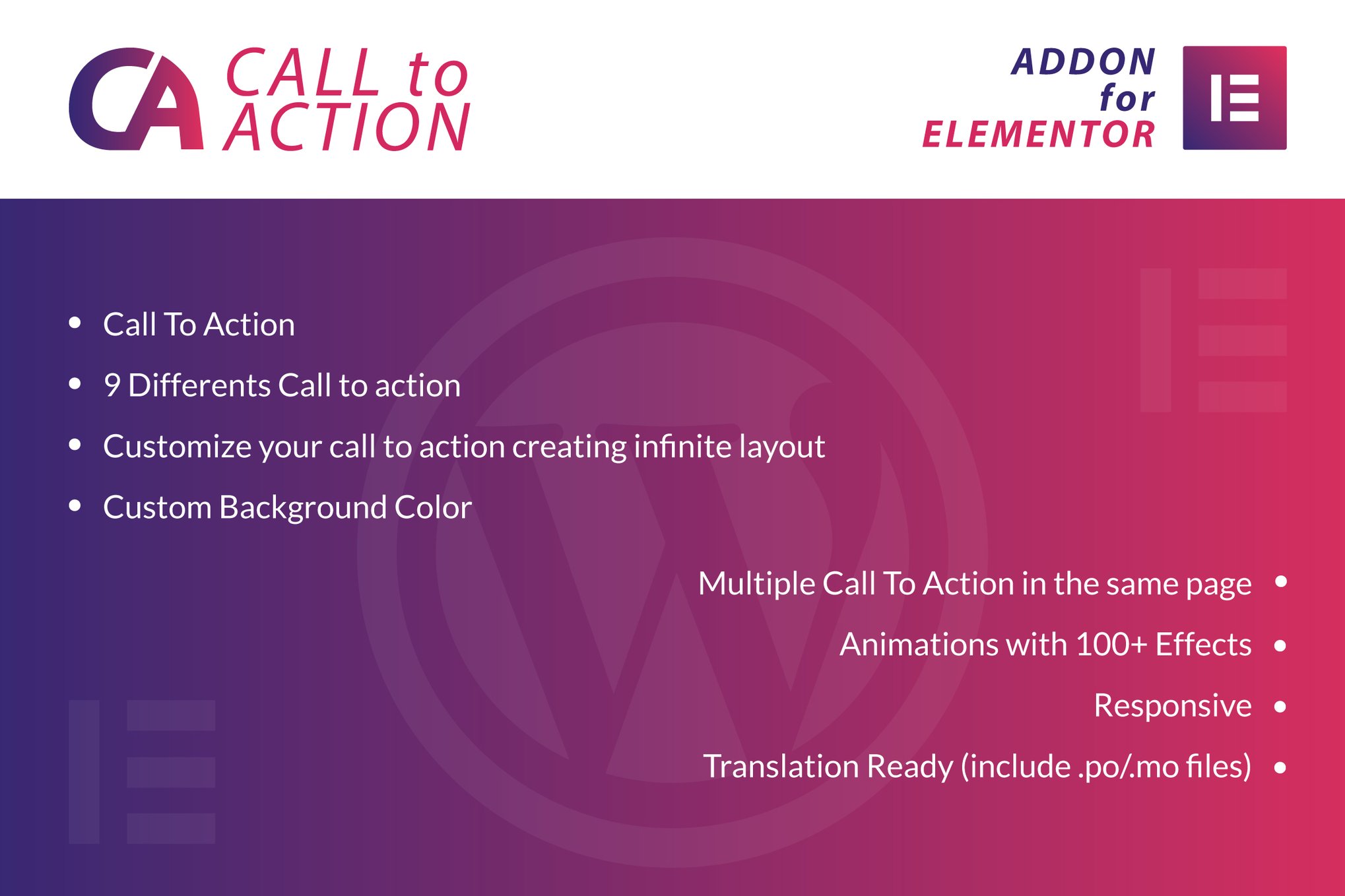 Call To Action For Elementor Wordpress Plugin