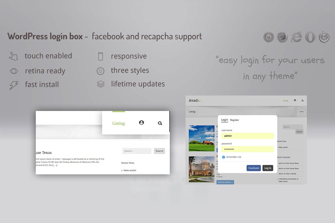 Login Lightbox Wordpress – Easy Login / Register W
