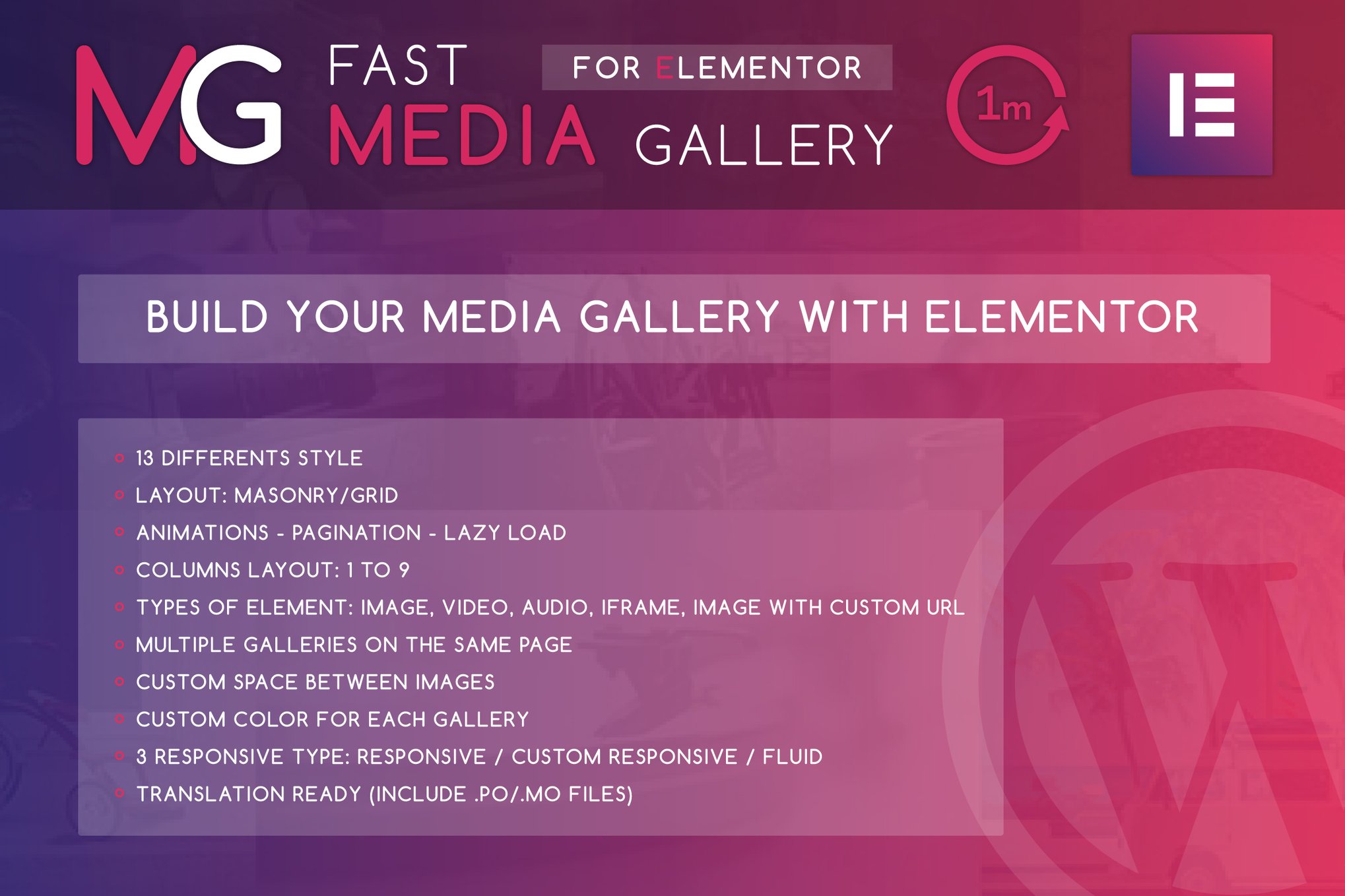 Fast Media Gallery For Elementor Wordpress Plugin