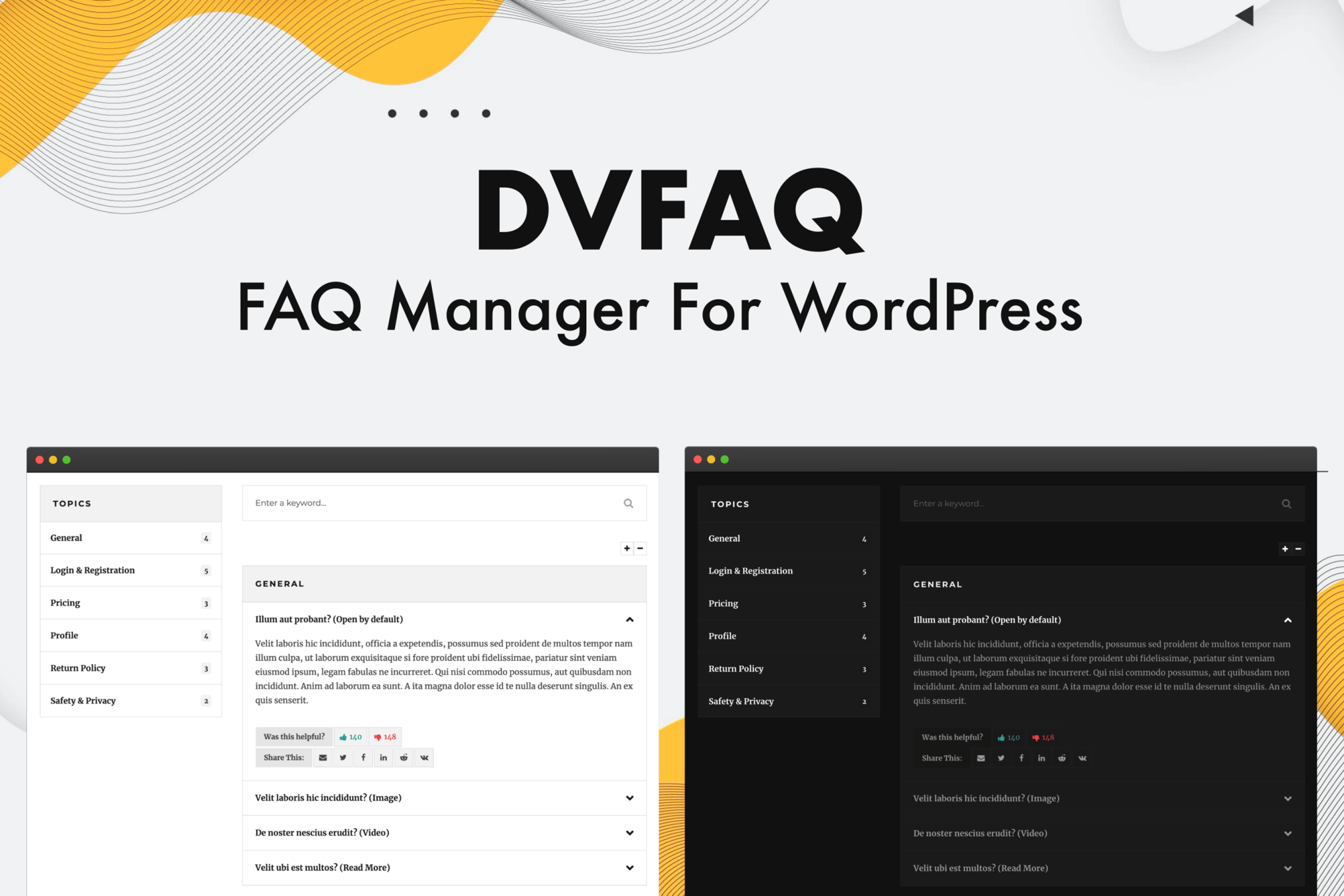 Dv Faq – Advanced Wordpress Faq Plugin
