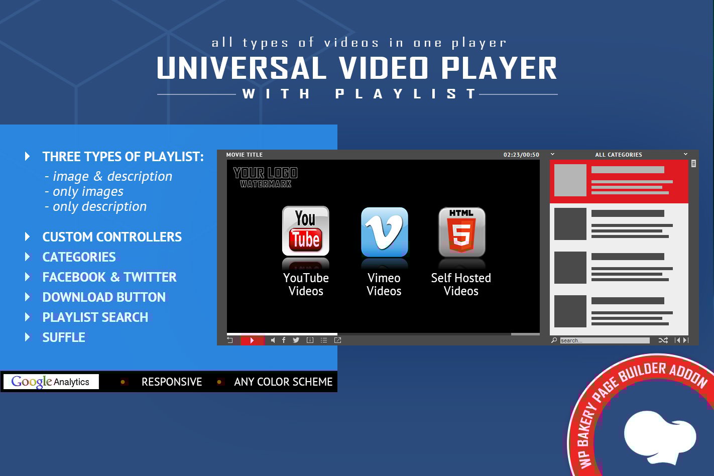 Universal Video Player For Wpbakery Page Builder