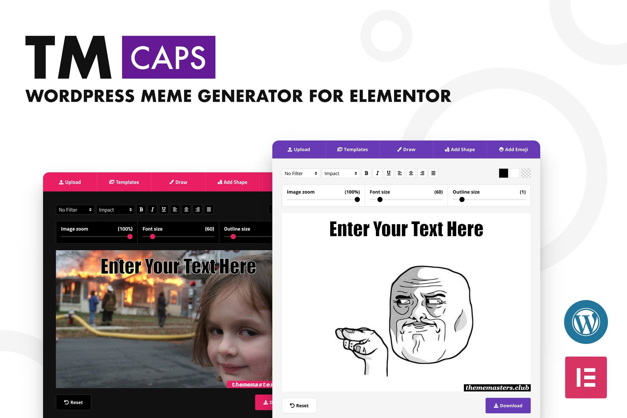 Tm Caps – Wordpress Meme Generator For Elementor