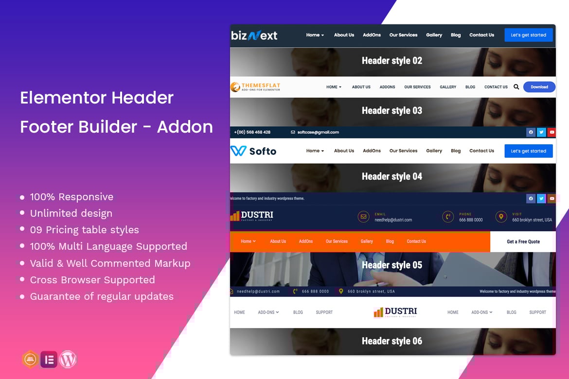 Elementor Header Footer Builder – Addon