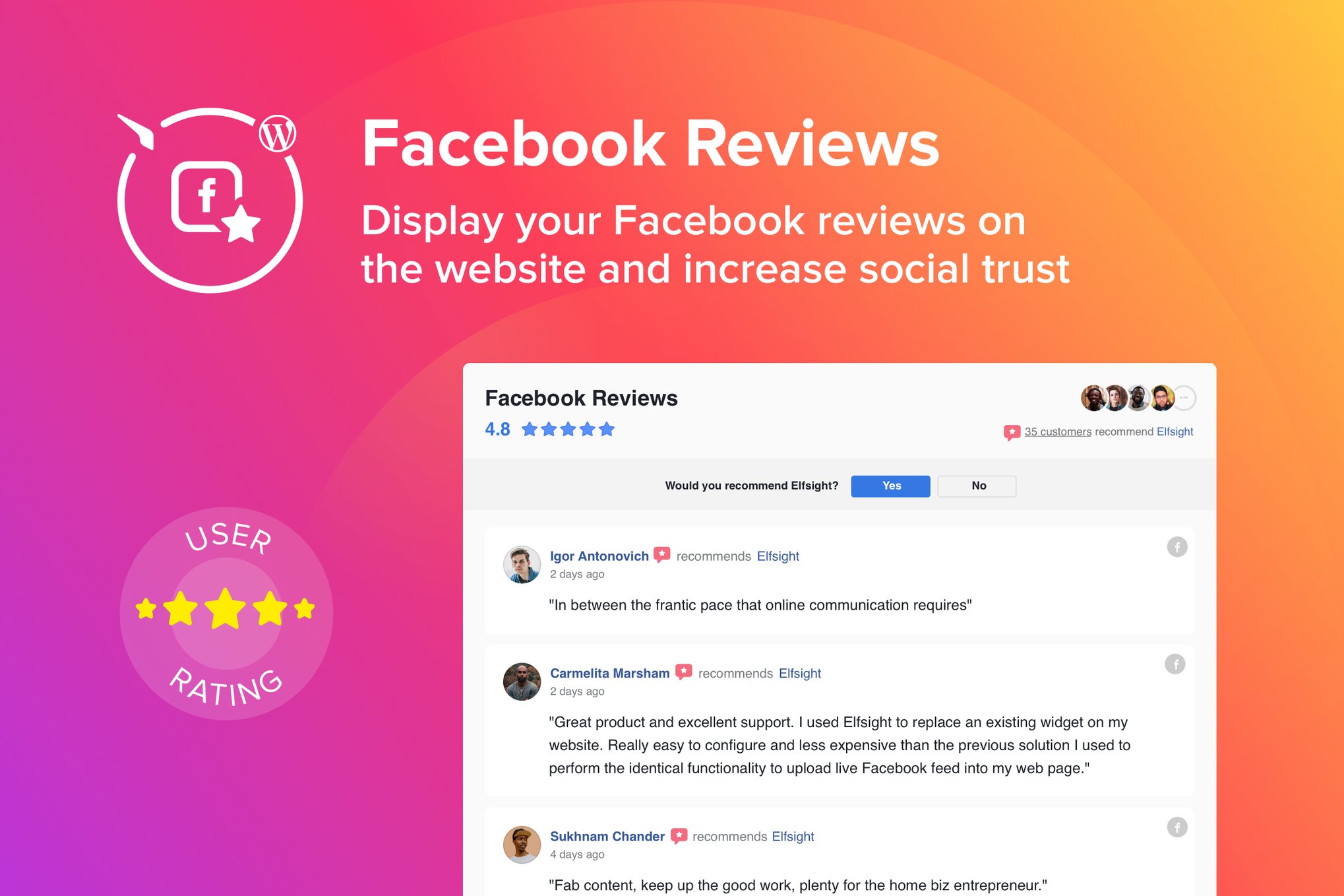 Wordpress Facebook Reviews Plugin