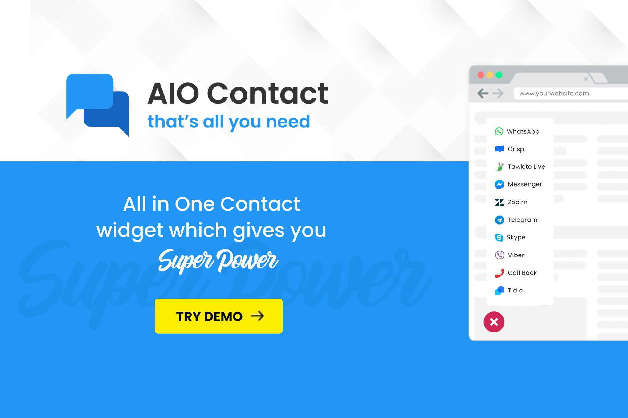 Aio Contact – All In One Contact Widget