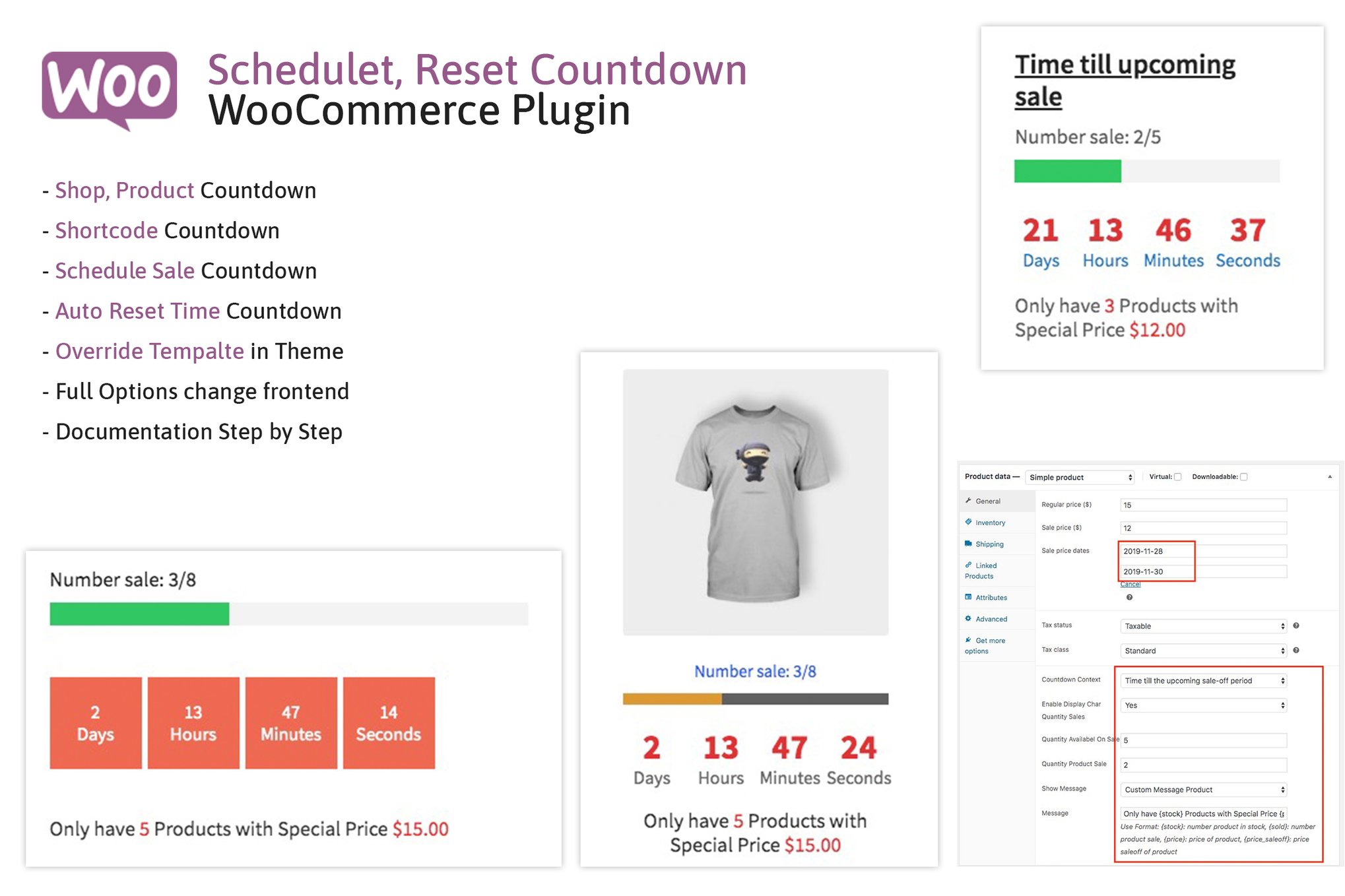 Schedule, Reset Countdown Plugin Woocommerce Woocp