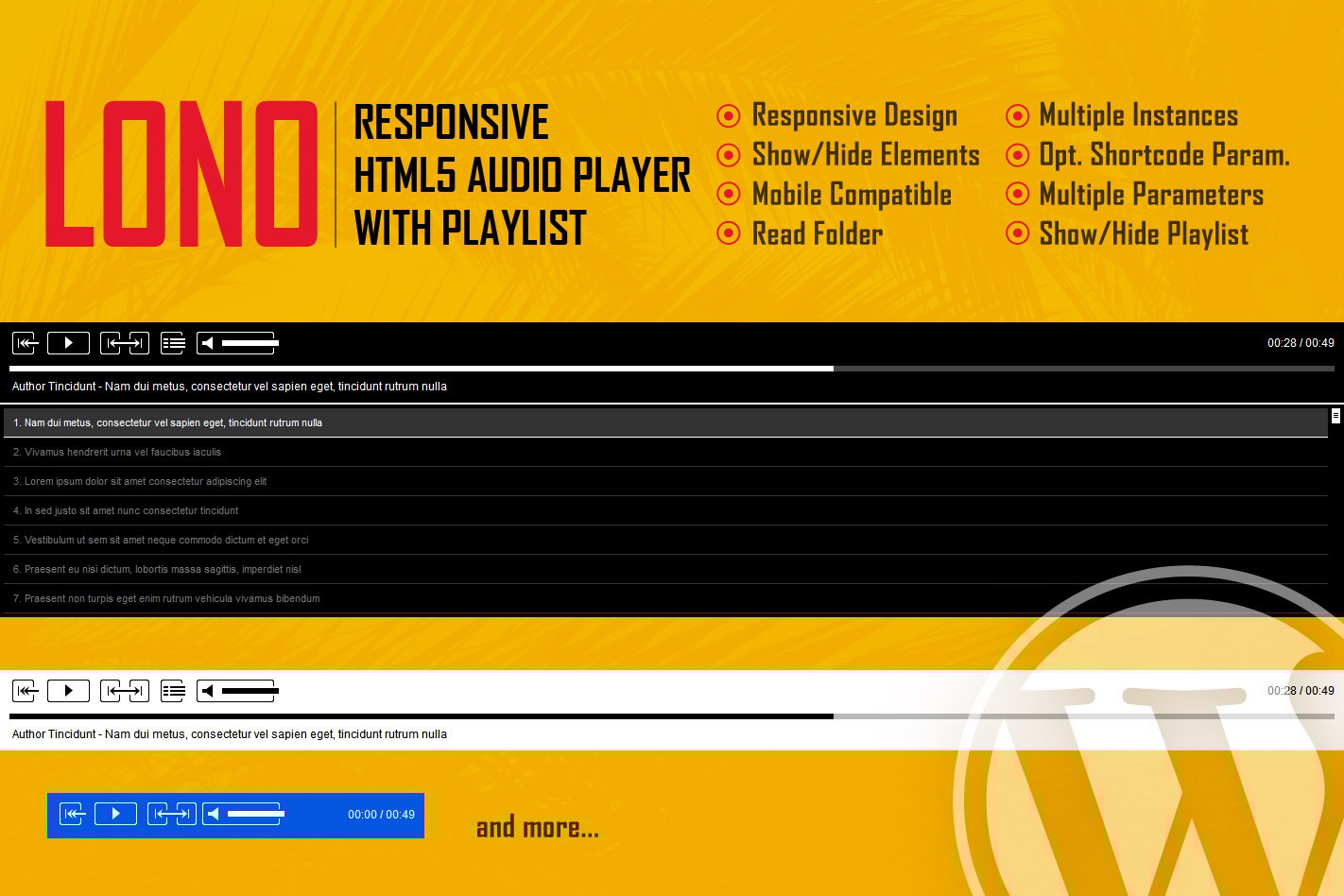 Lono – Responsive Html5 Audio Player With Playlist