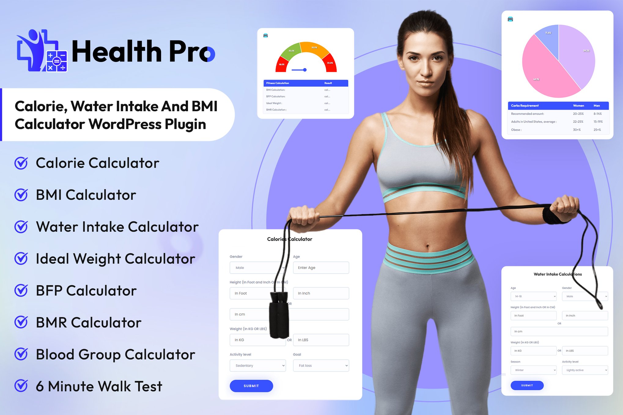 Healthpro Calorie, Bmi Calculator Wordpress Plugin