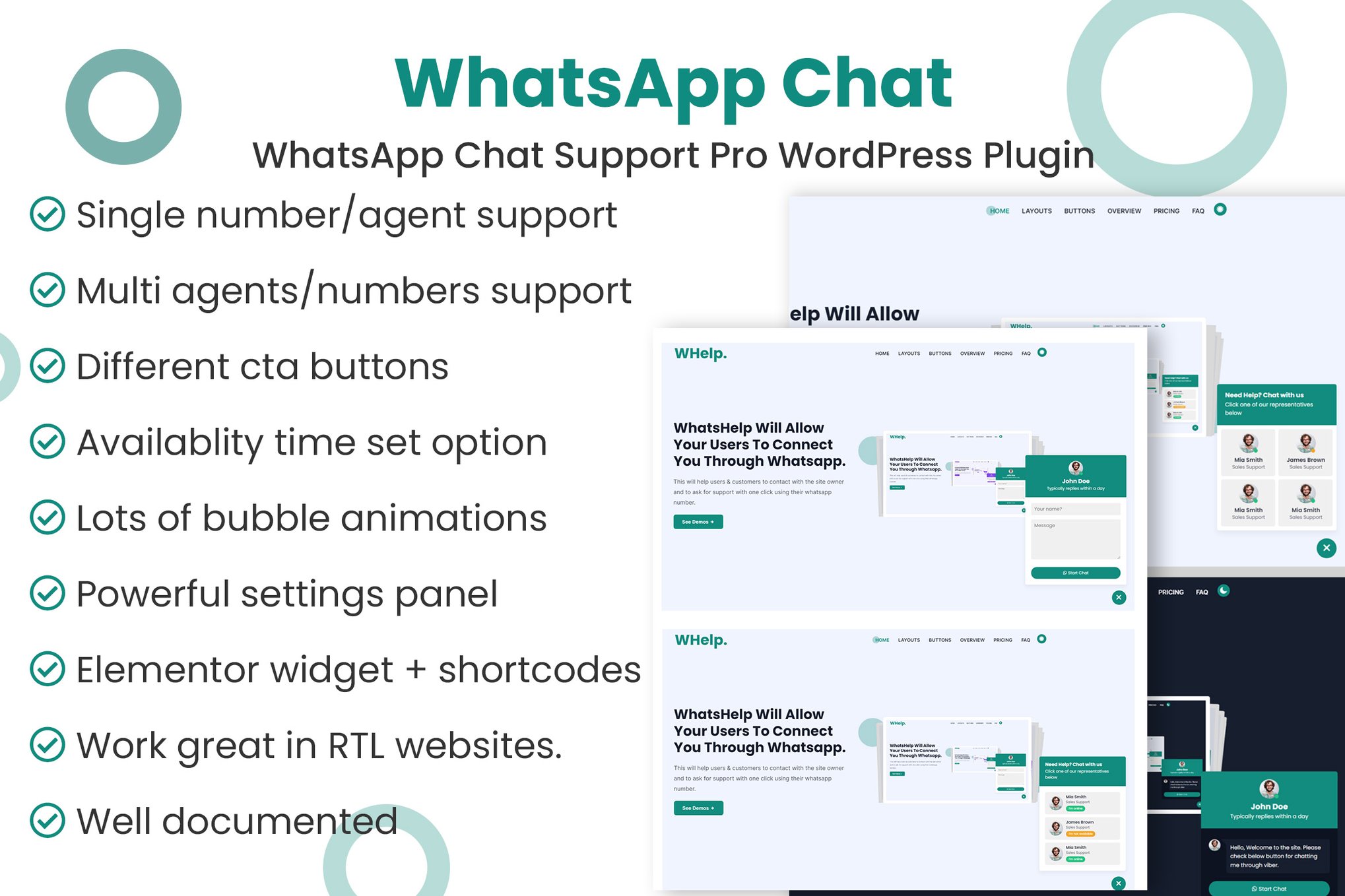 Whatsapp Chat Support Pro Wordpress Plugin