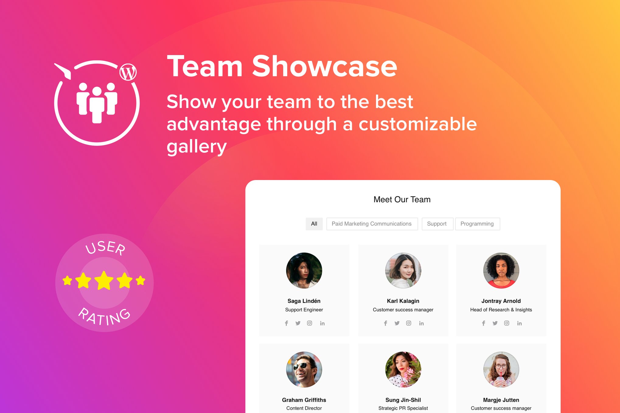 Wordpress Team Showcase Plugin