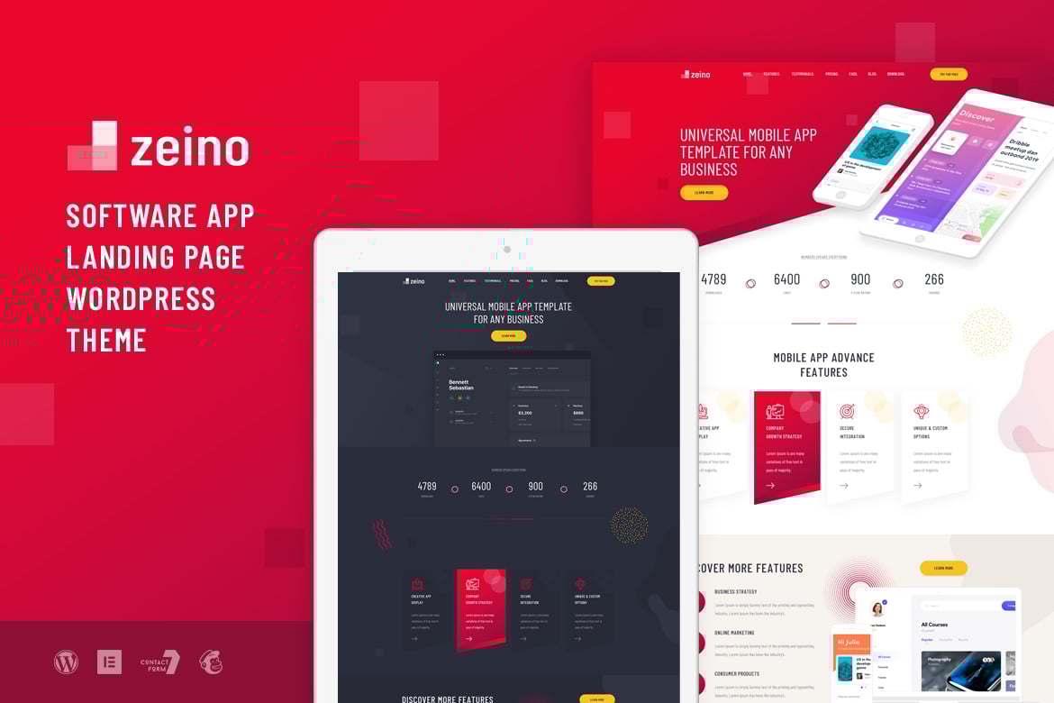 Zeino – App Landing Wordpress Theme