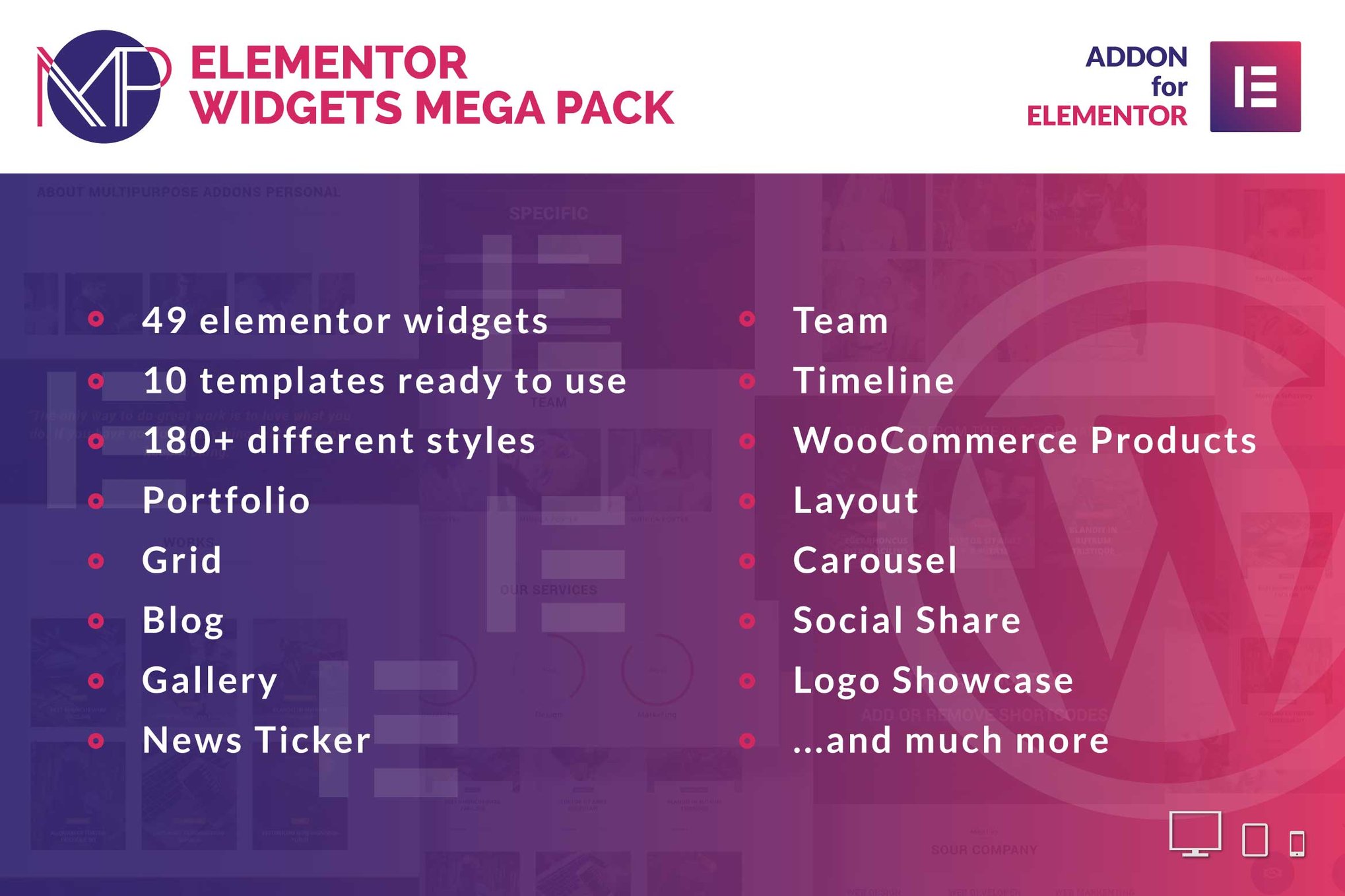 Elementor Widgets Mega Pack – Addons For Elementor