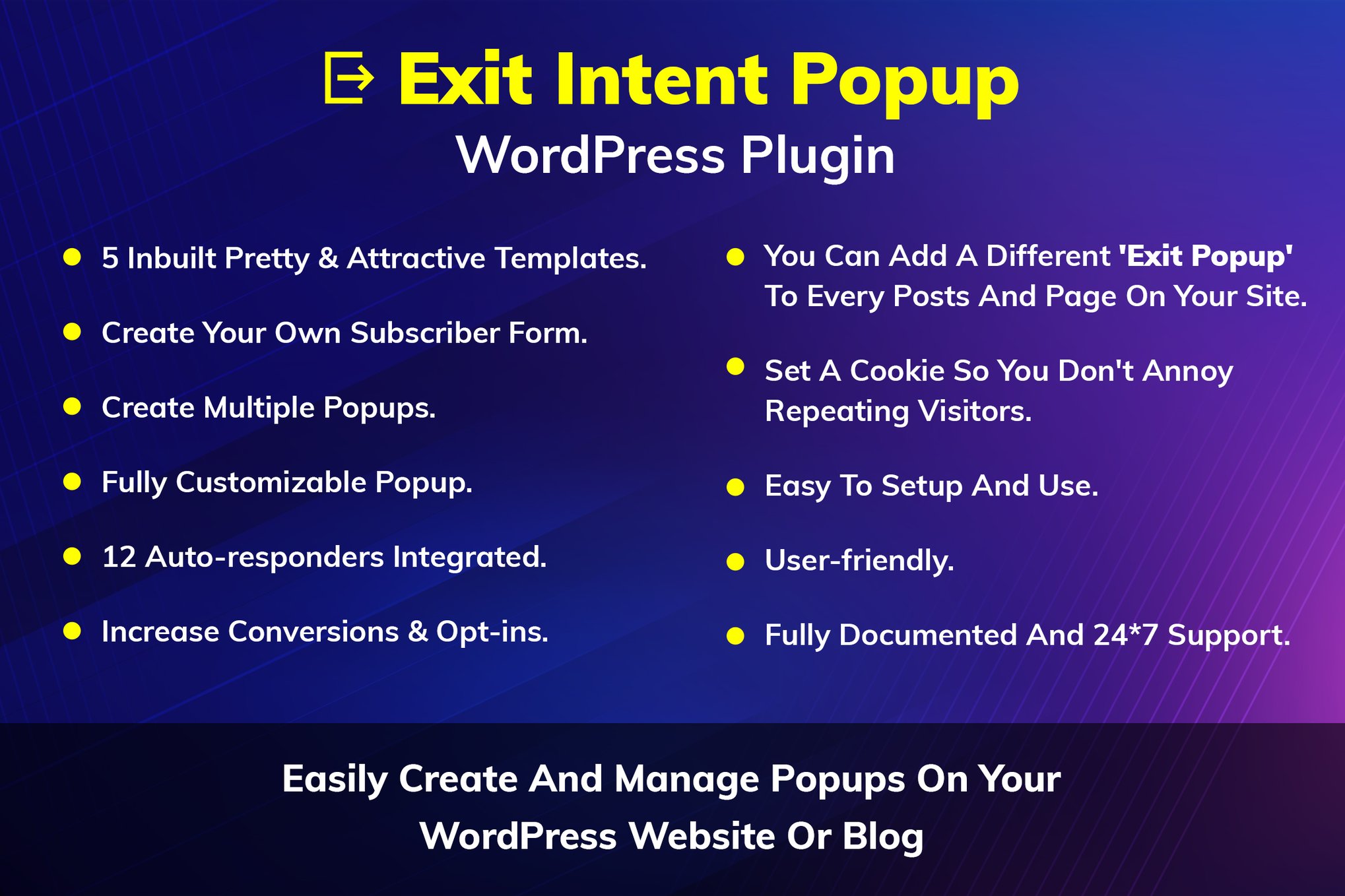Exit Intent Popup Wordpress Plugin