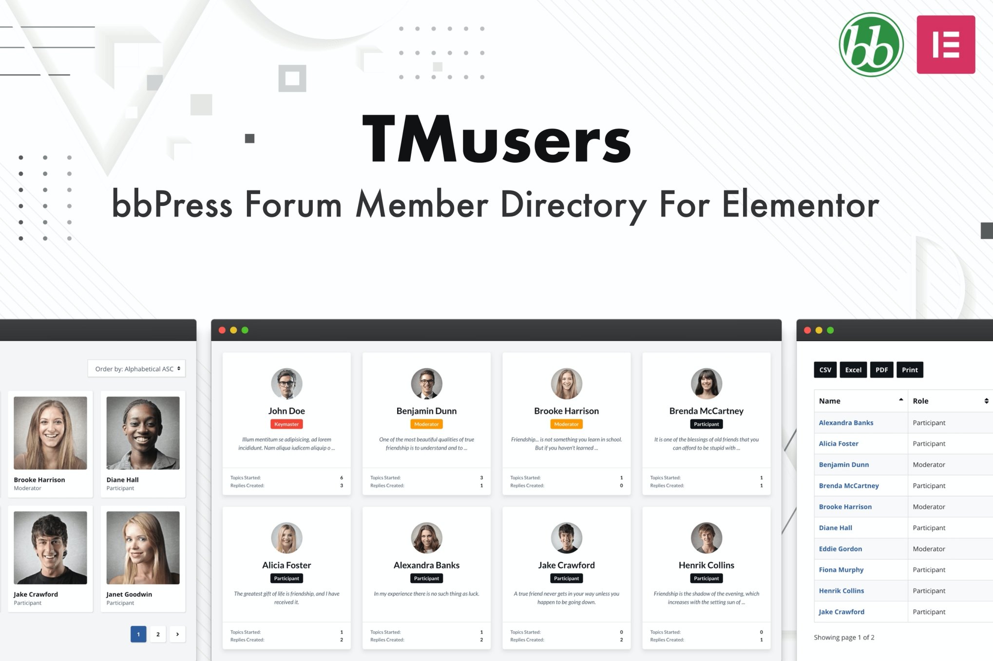 Tmusers – Bbpress Member Directory For Elementor