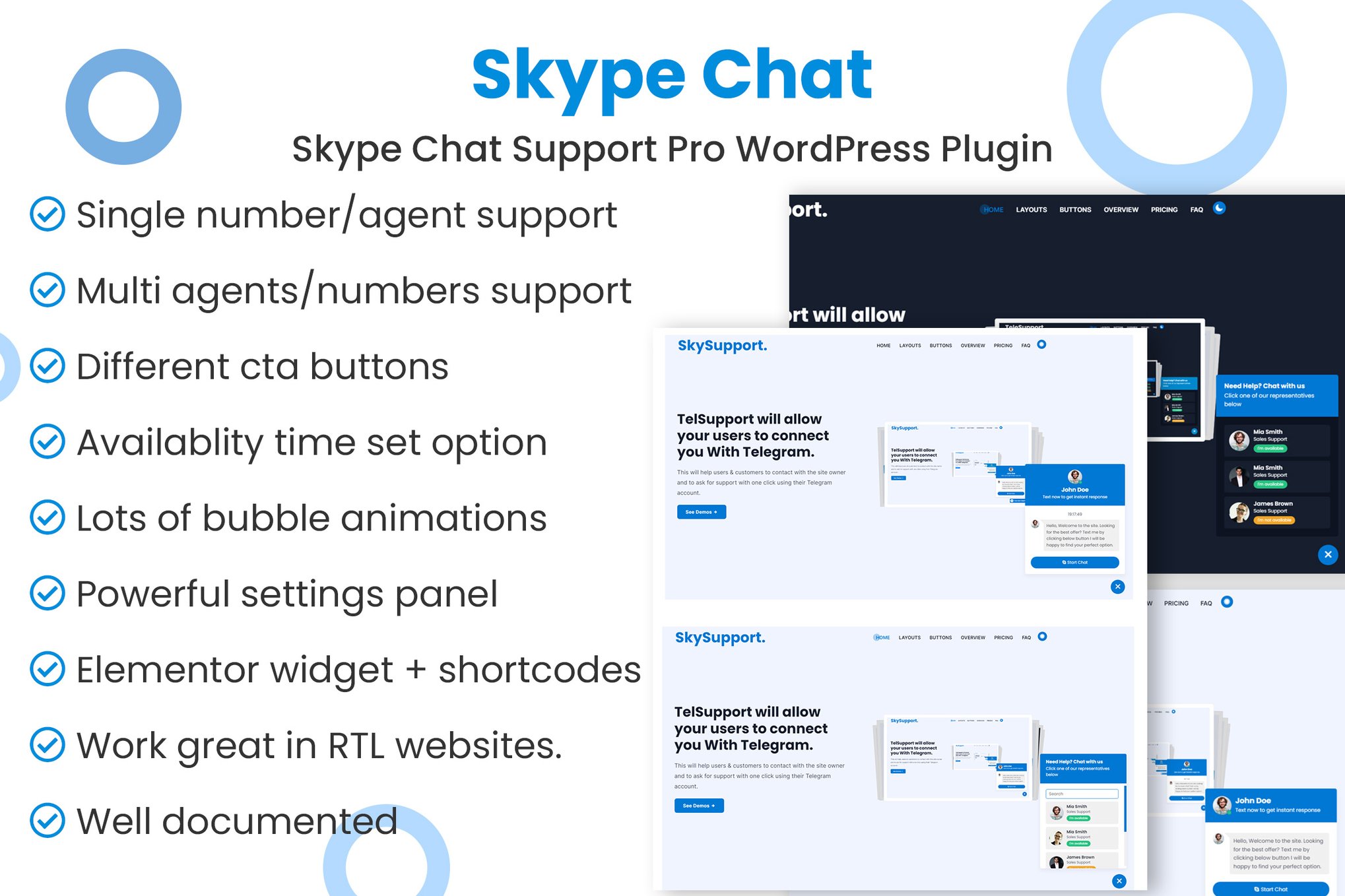 Skype Chat Support Pro Wordpress Plugin