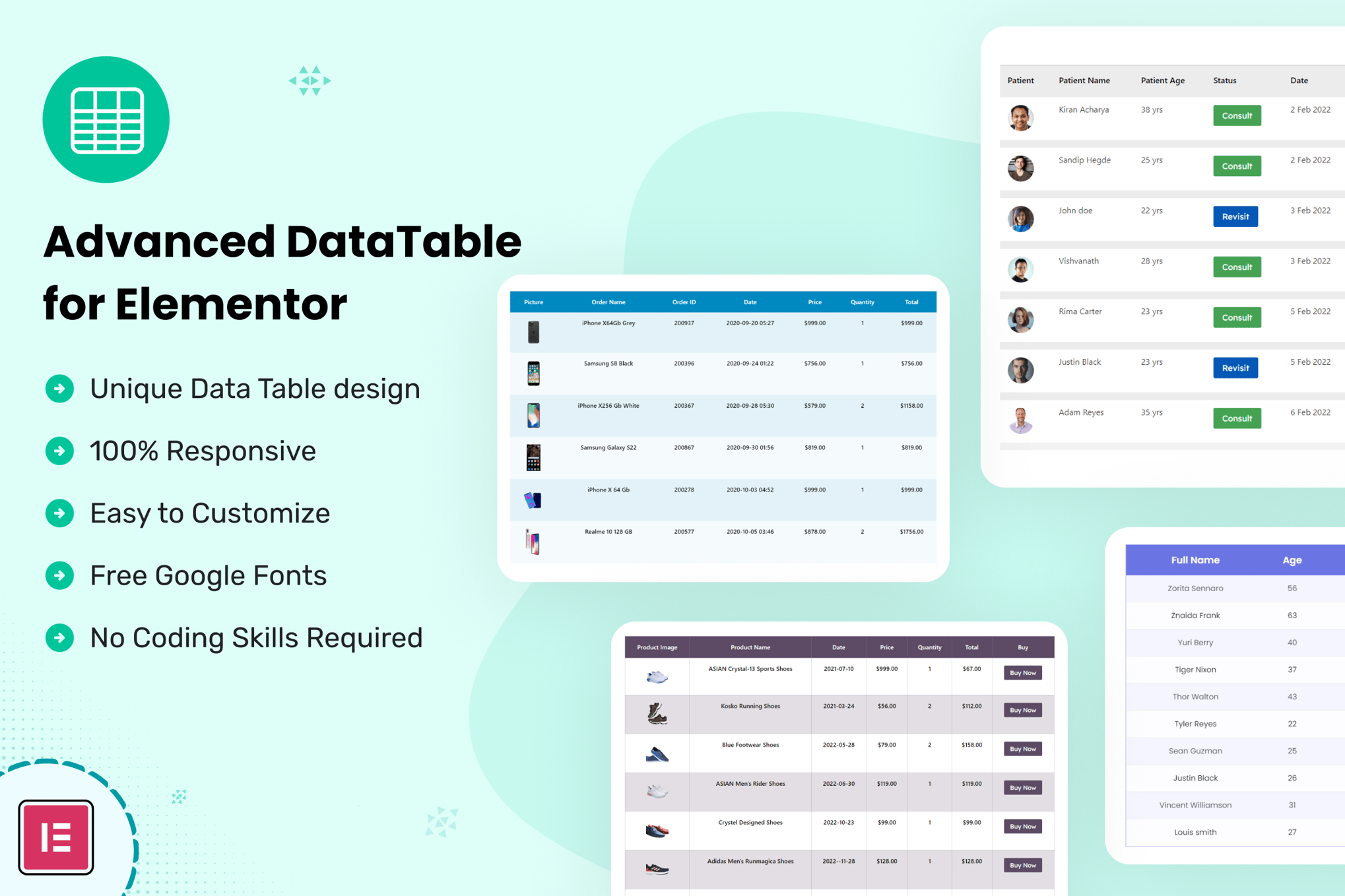 Datalentor – Advanced Datatable For Elementor