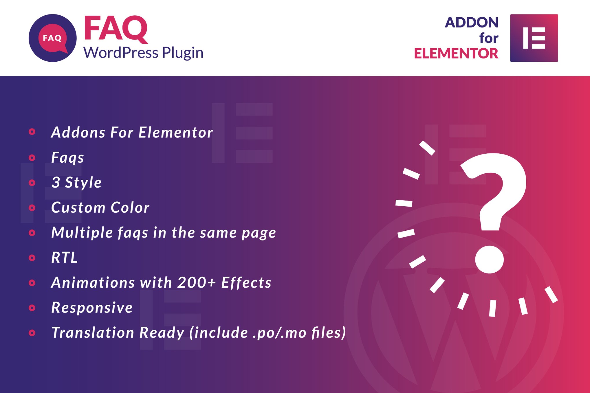 Faq For Elementor Wordpress Plugin